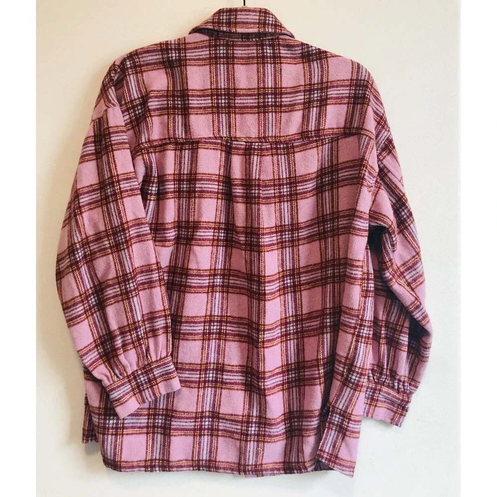 Forever 21 Plaid Jacket Women's S‎ Pink Button Down Outdoor Barn Chore